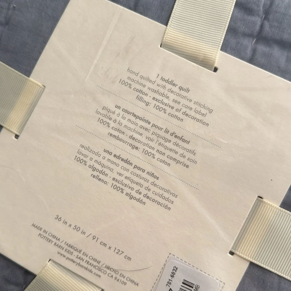 NWT Pottery Barn Baby Demi eyelet chambray quilt toddler - Picture 6 of 7